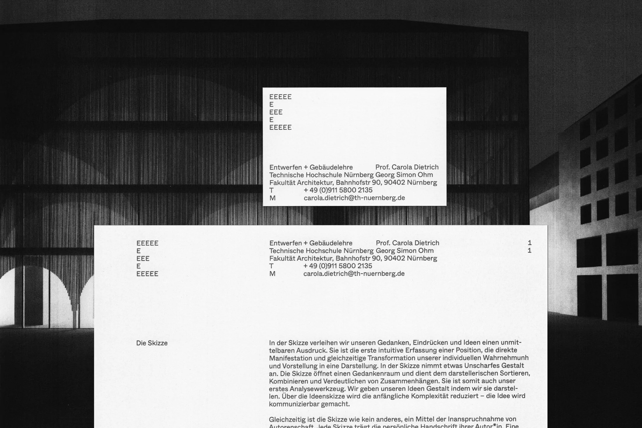 Business Card Entwerfen und Gebäudelehre