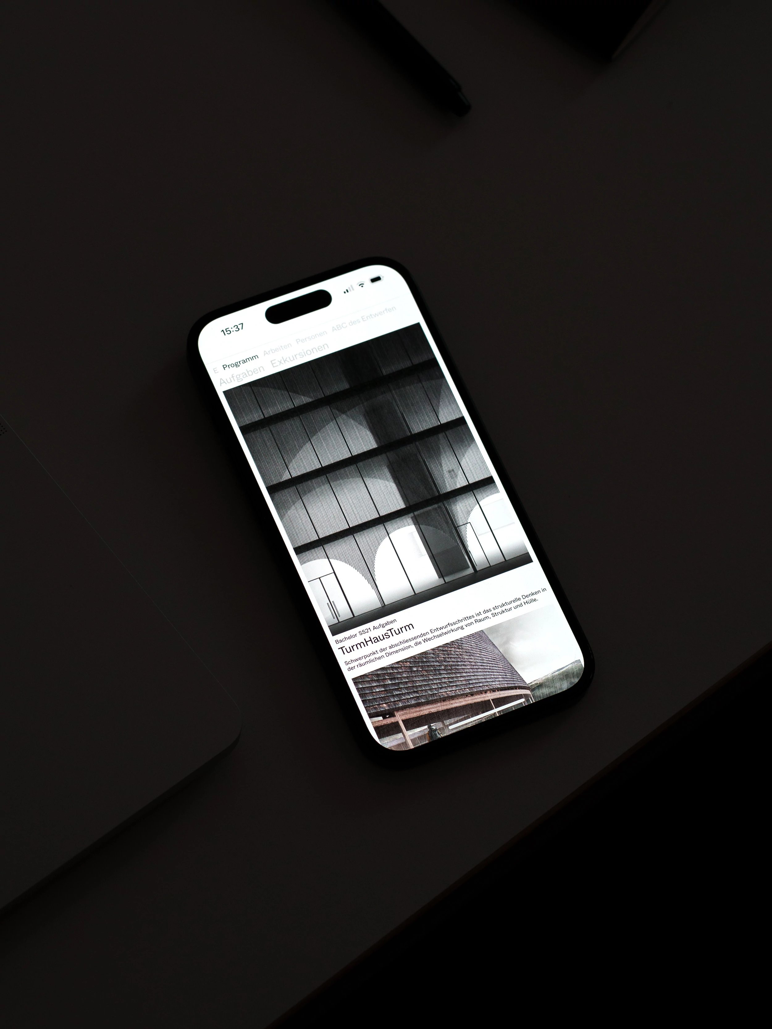 Website for Entwerfen und Gebäudelehre