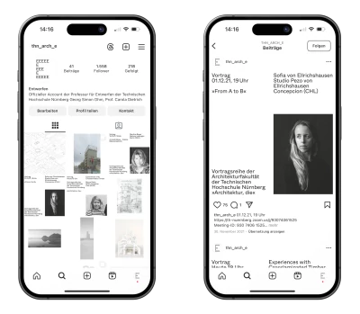 Instagram Entwerfen und Gebäudelehre