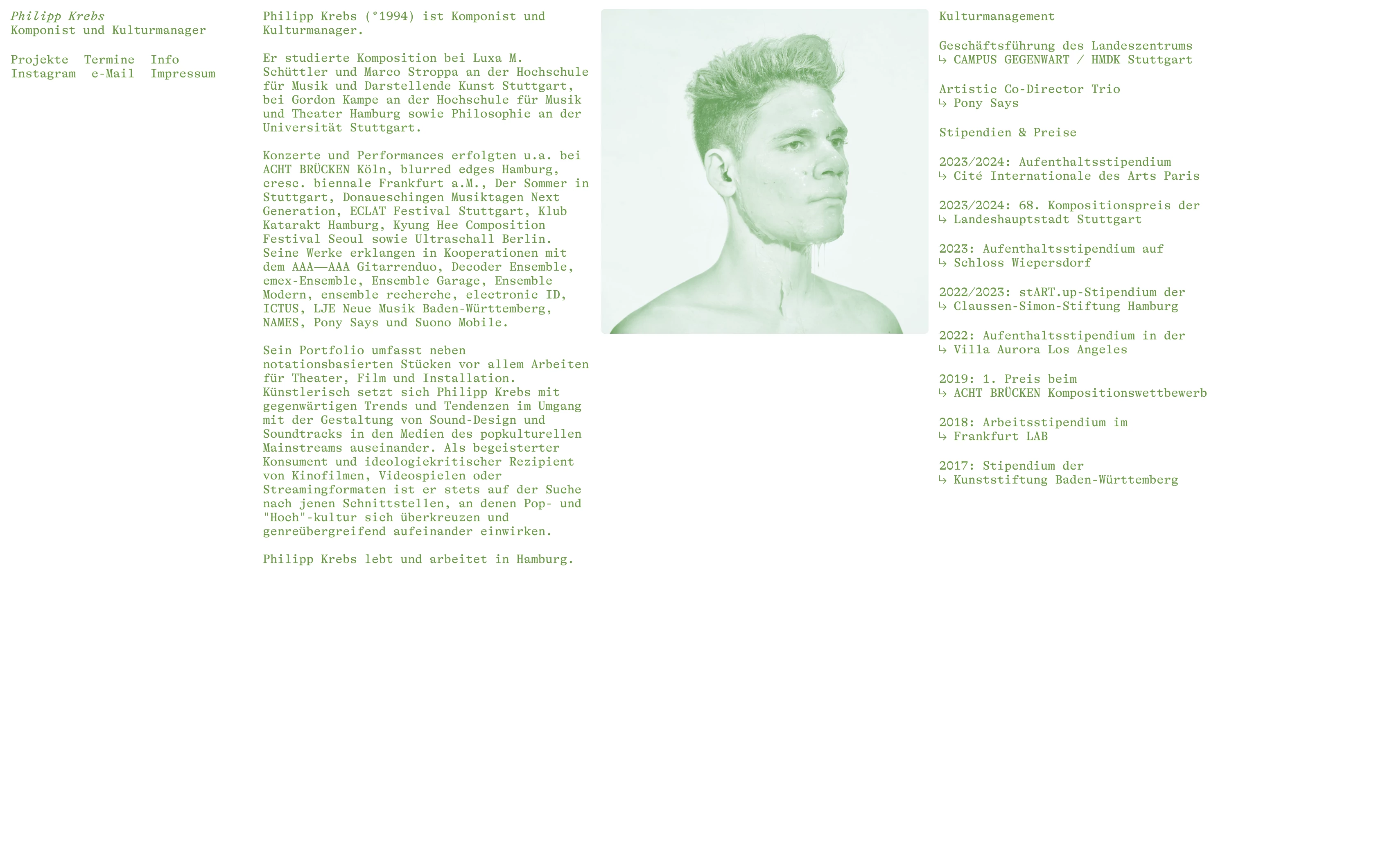 Website for composer Philipp Krebs