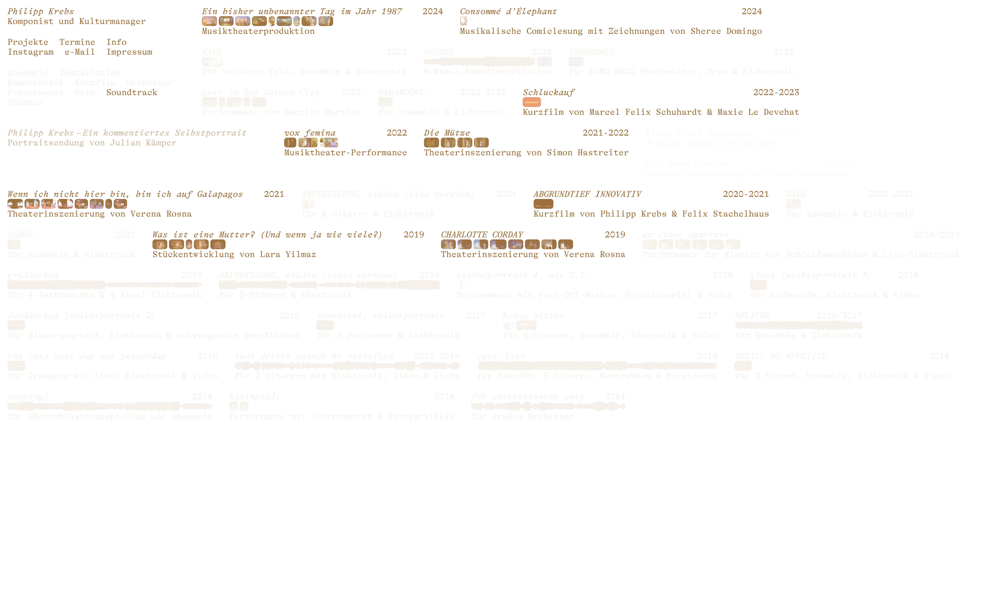 Website for composer Philipp Krebs