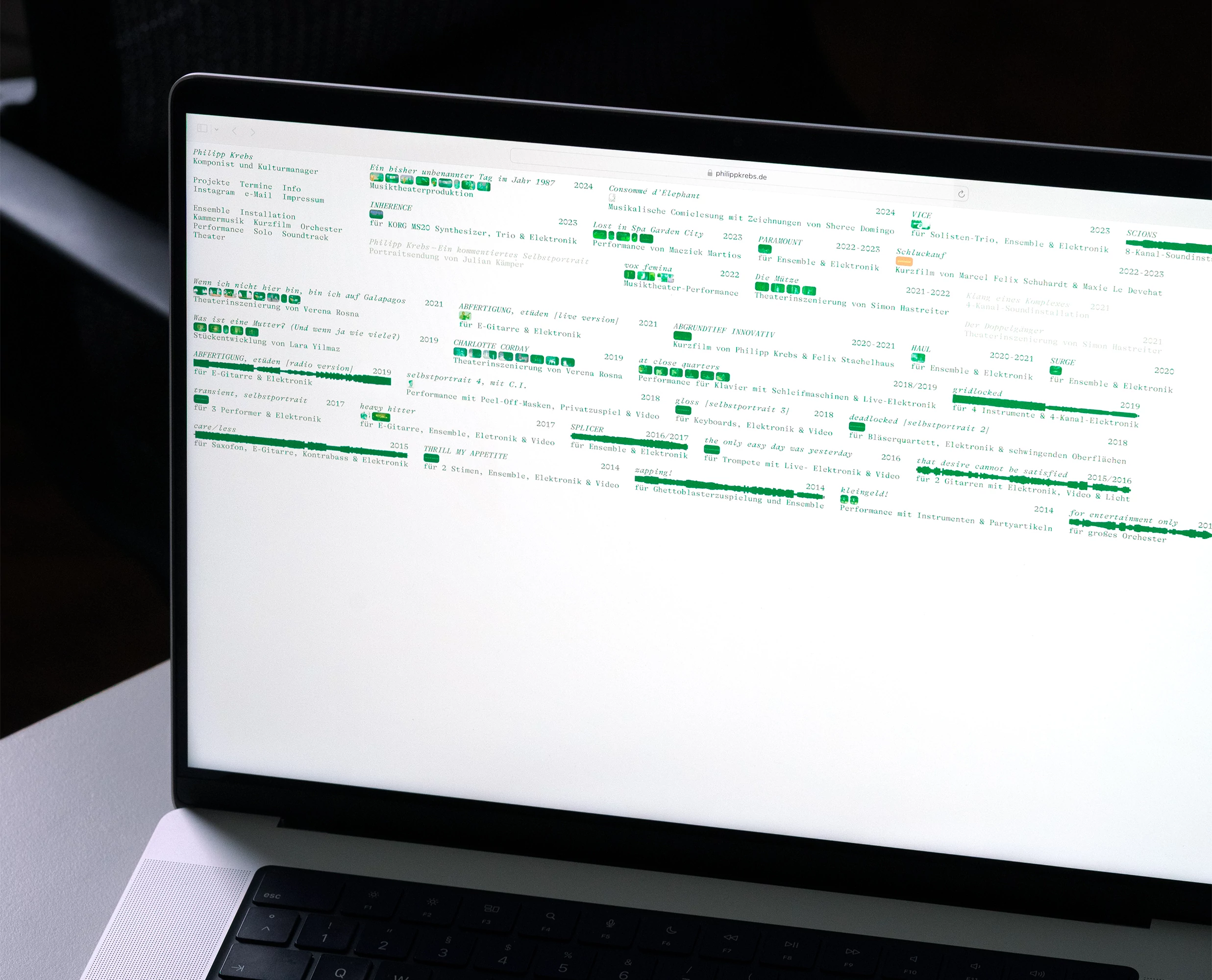 Website for composer Philipp Krebs