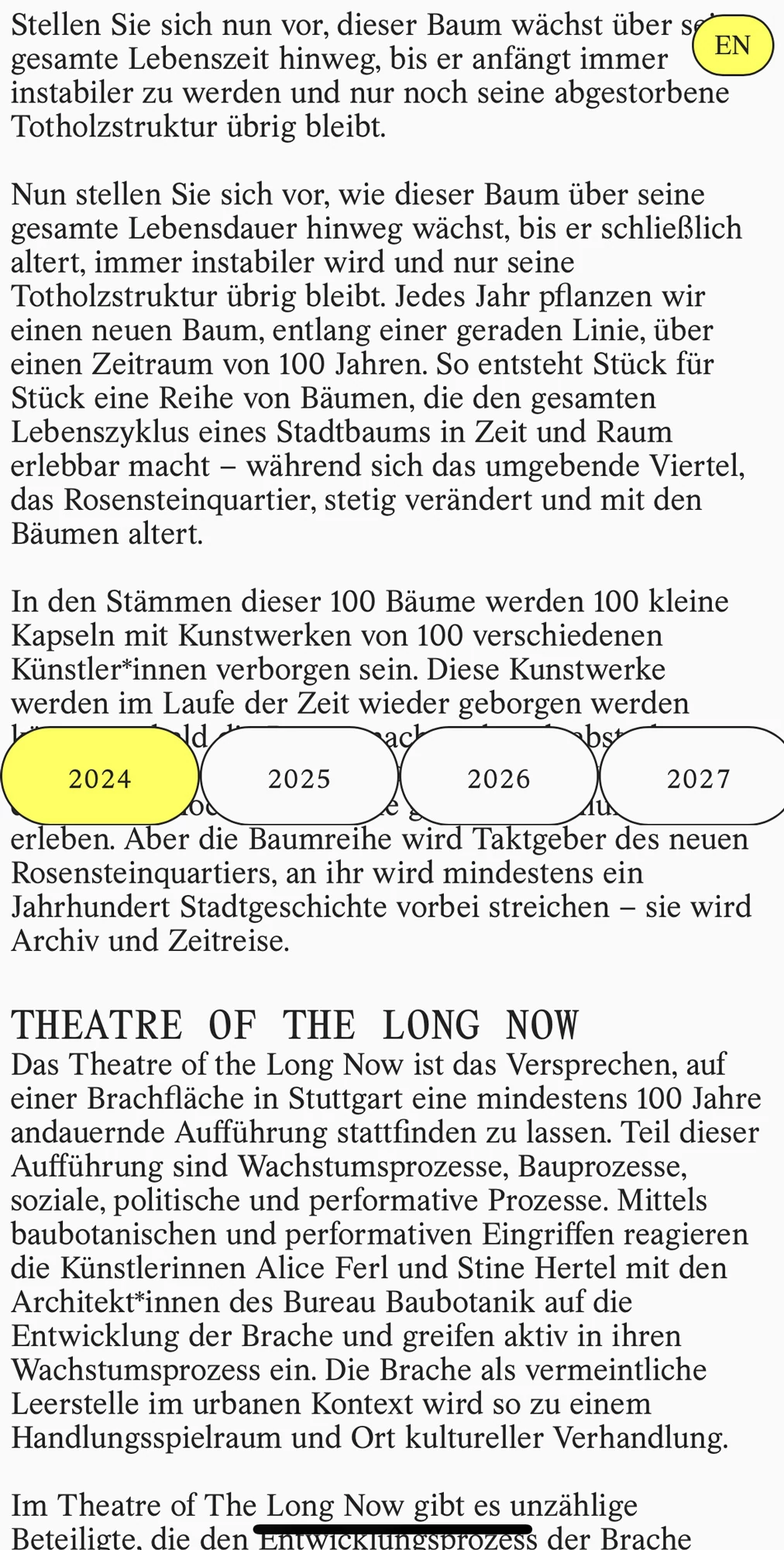 Mobile Website Theater of the long now