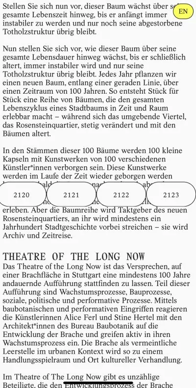 Mobile Website Theater of the long now