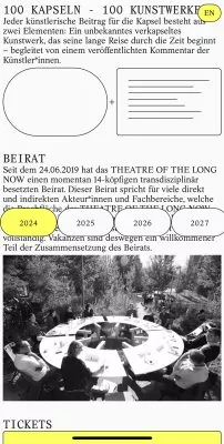 Mobile Website Theater of the long now