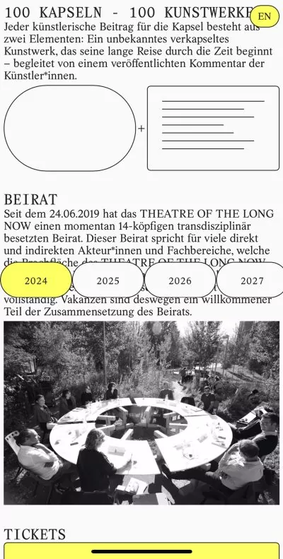 Mobile Website Theater of the long now