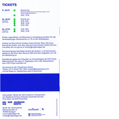 Programm for Sommer in Stuttgart 25